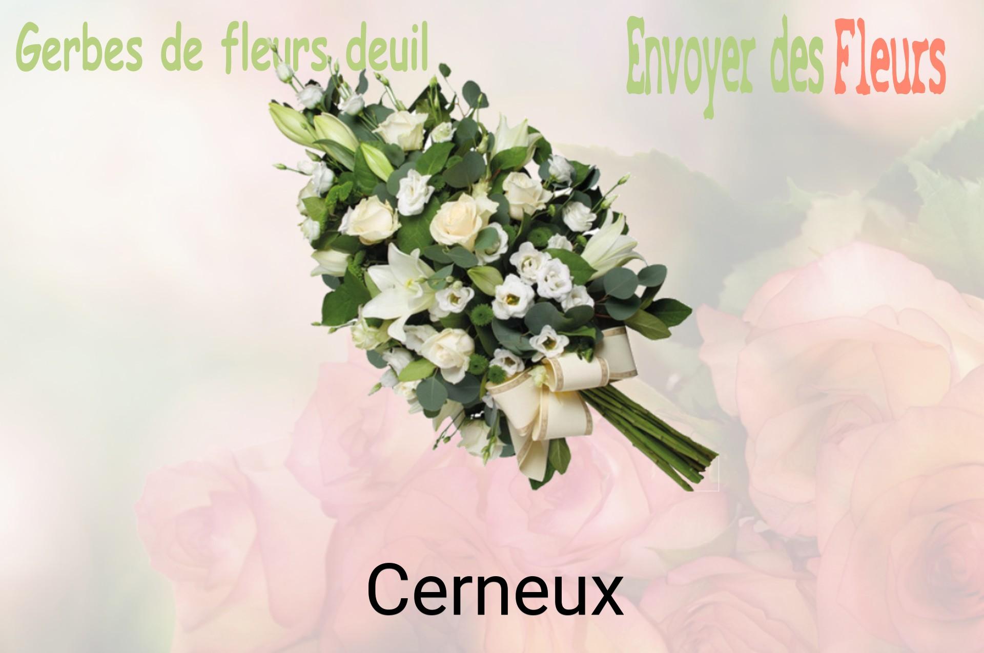 Gerbe de fleurs de deuil livrée à Cerneux